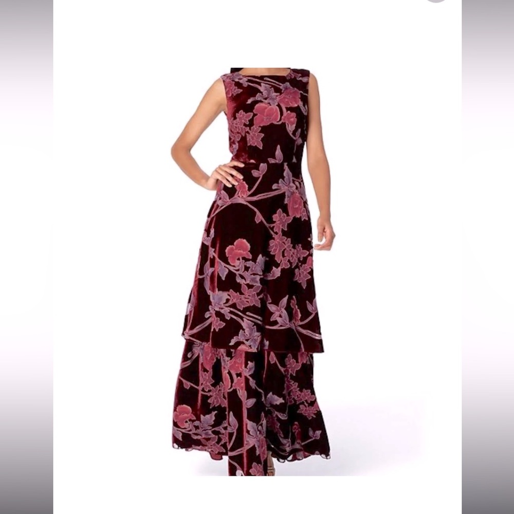 Tahari velvet long dress